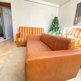2-seater brown leather sofas from the 60s