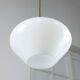 Mid-century italian white opaline and brass lamp