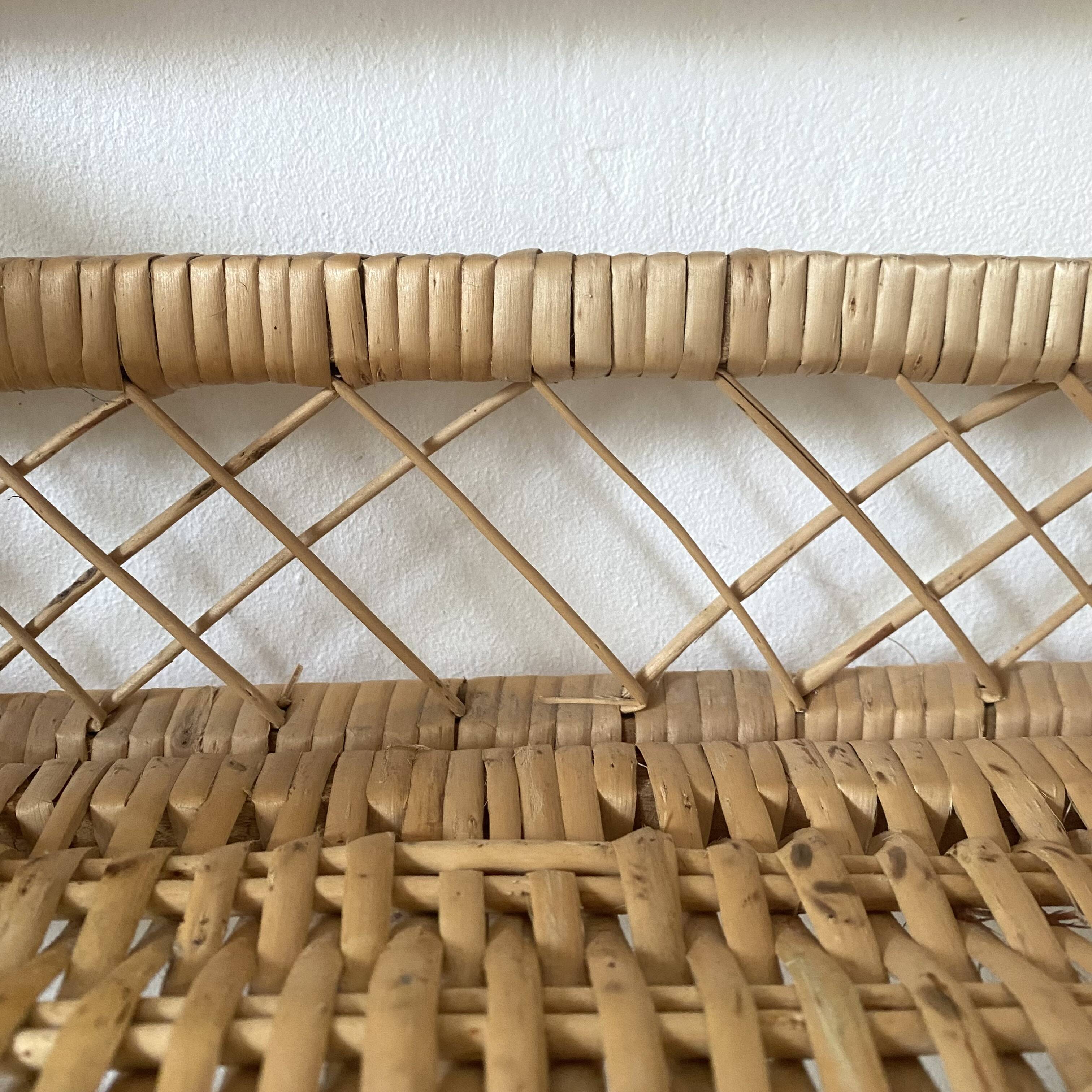 Vintage rattan shelf