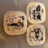 Set of 3 flat plates Gien