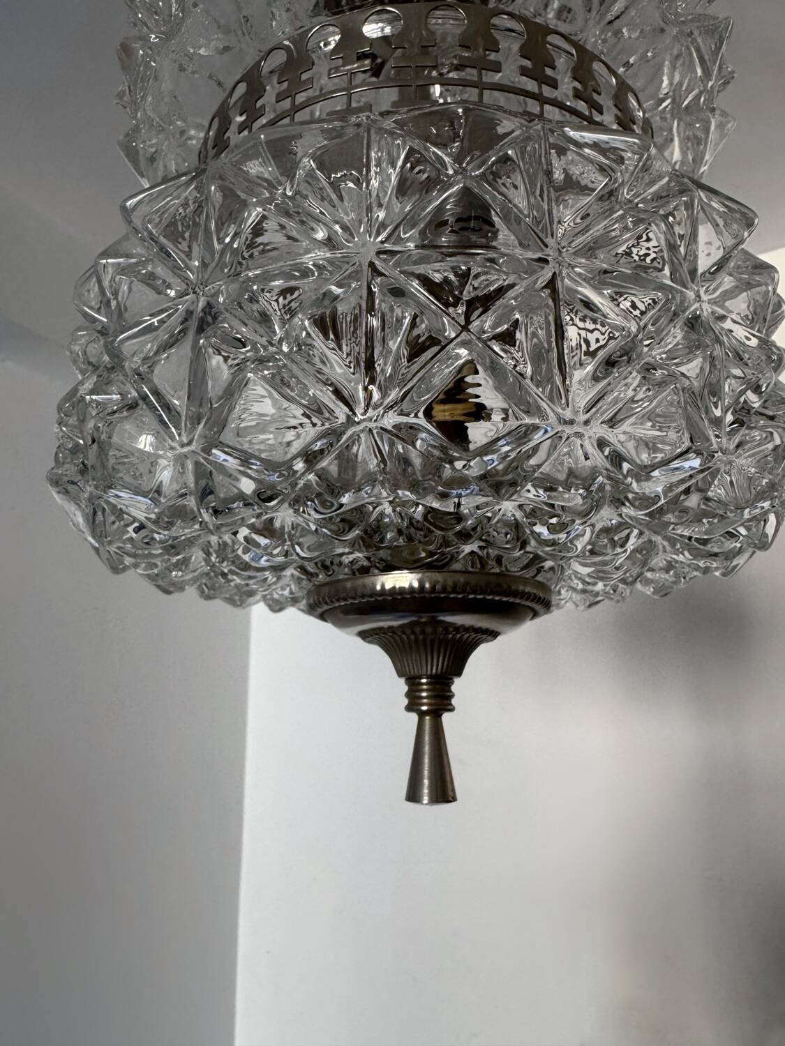 60s chrome glass chandelier