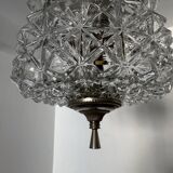 Lustre verre chrome années 60