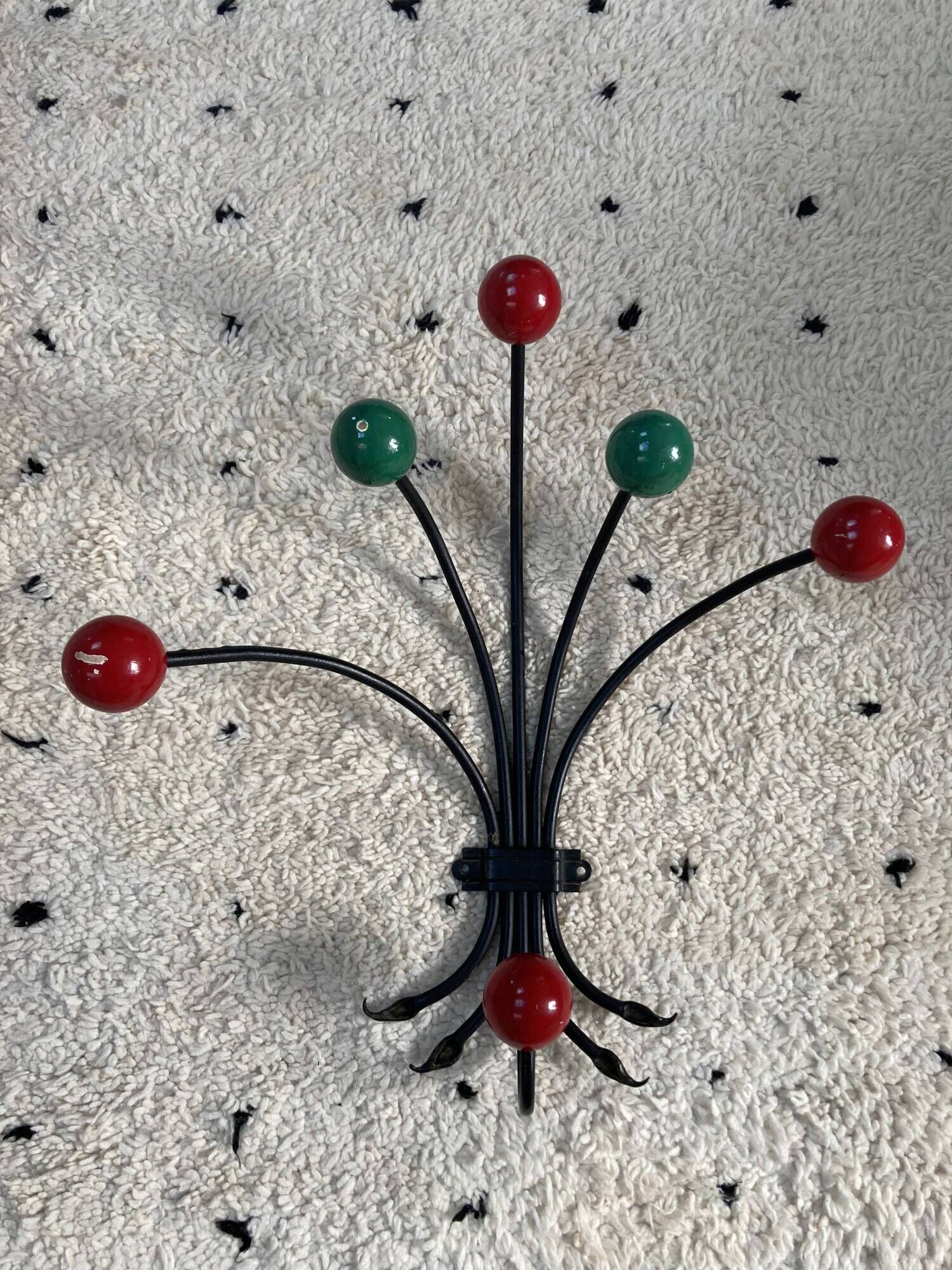 Vintage wall coat rack from the 50s