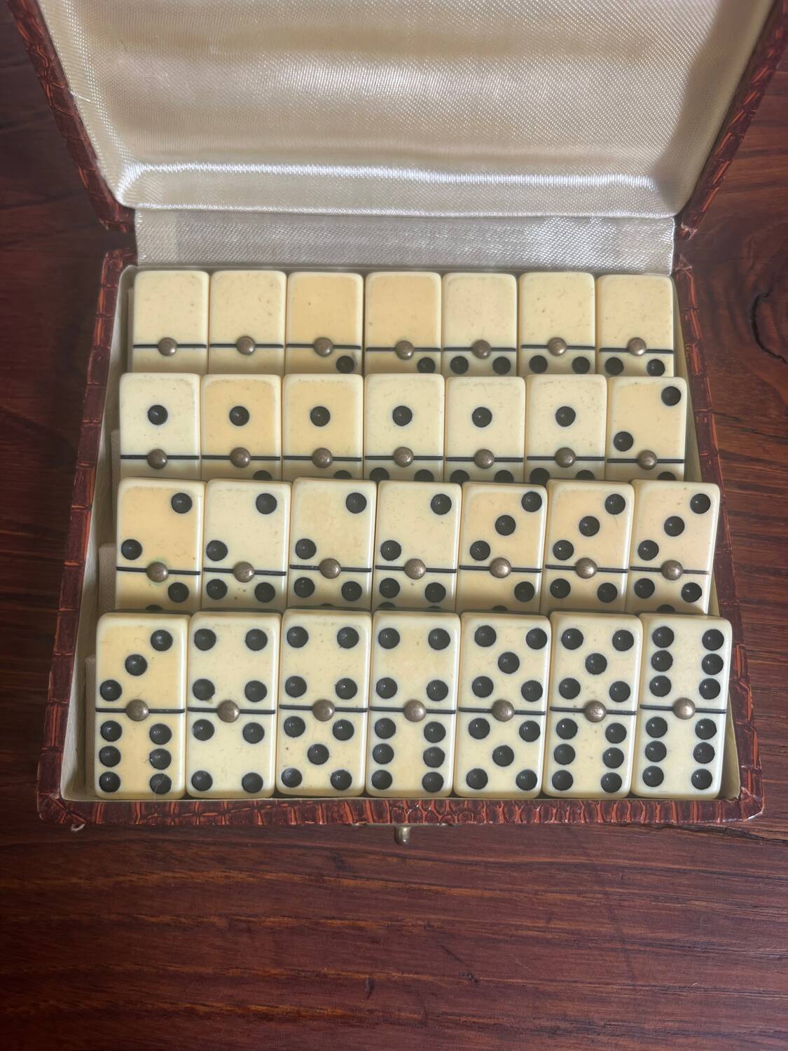 Bakelite domino game in its original box