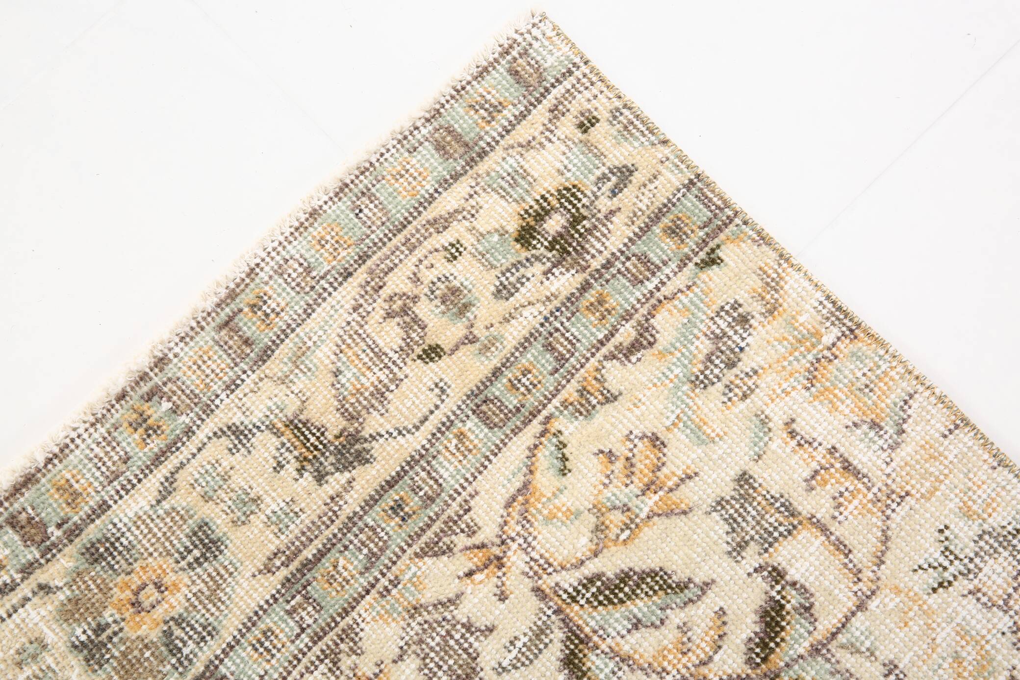 3x10 Beige & Brown Turkish Runner Rug, 84x263Cm