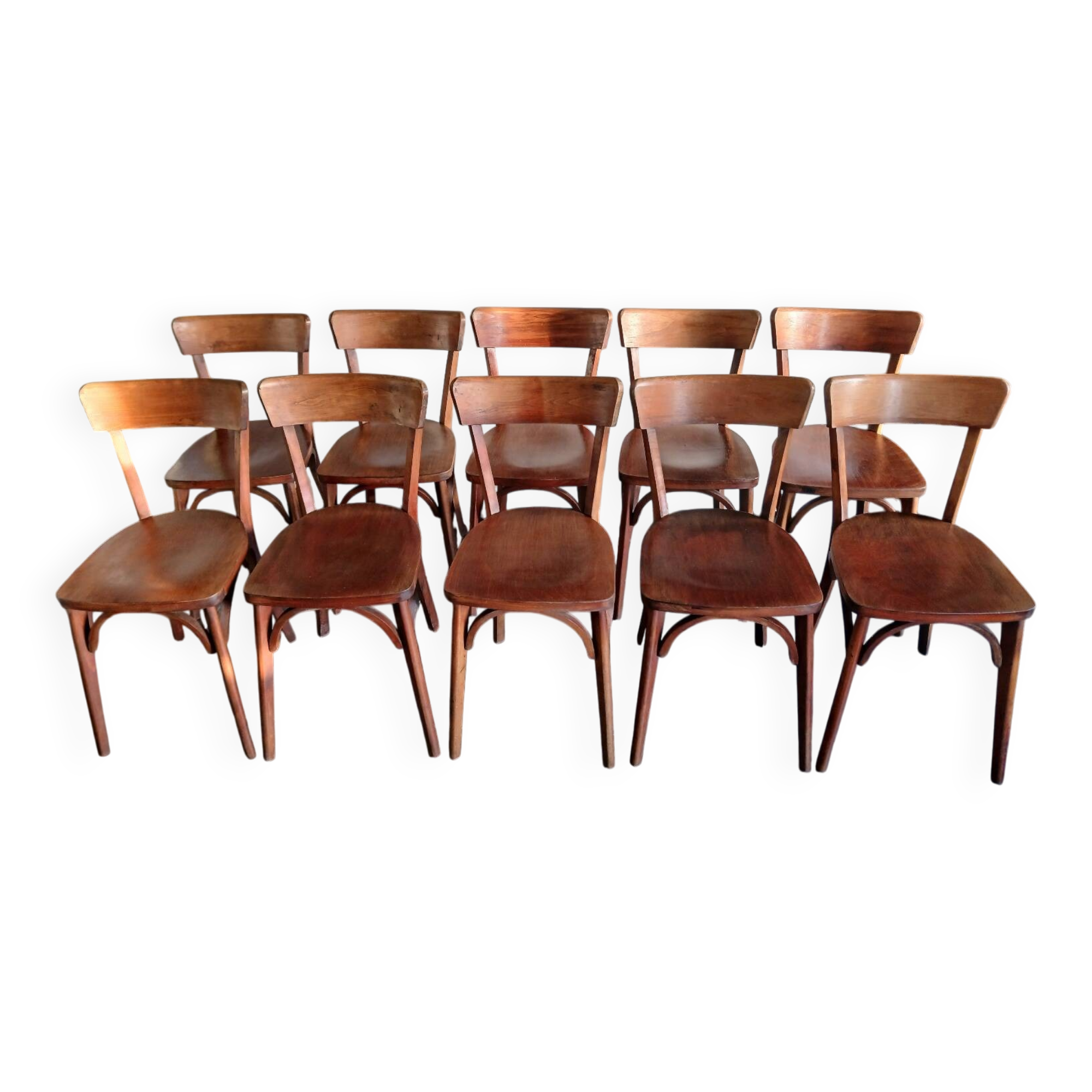 Set of 10 Luterma bistro chairs, 1960s.