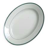 Green oval shallow dish Moulin des Loups