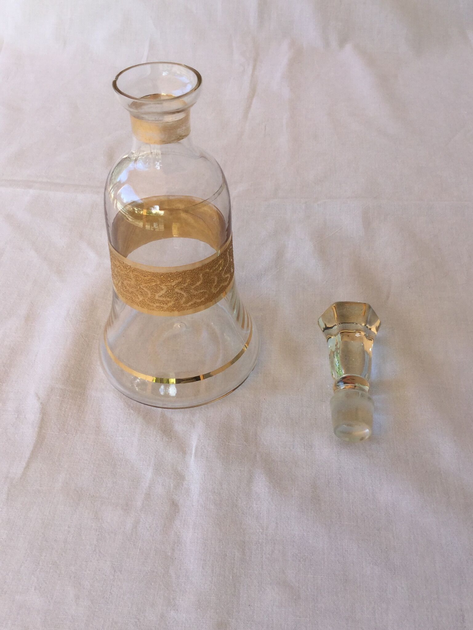 Vintage gold-plated bell-shaped carafe