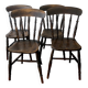Antique set of 4 farmhouse patinated oak dining chairs, 19th century