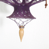 Purple macrame pendant light, 70s