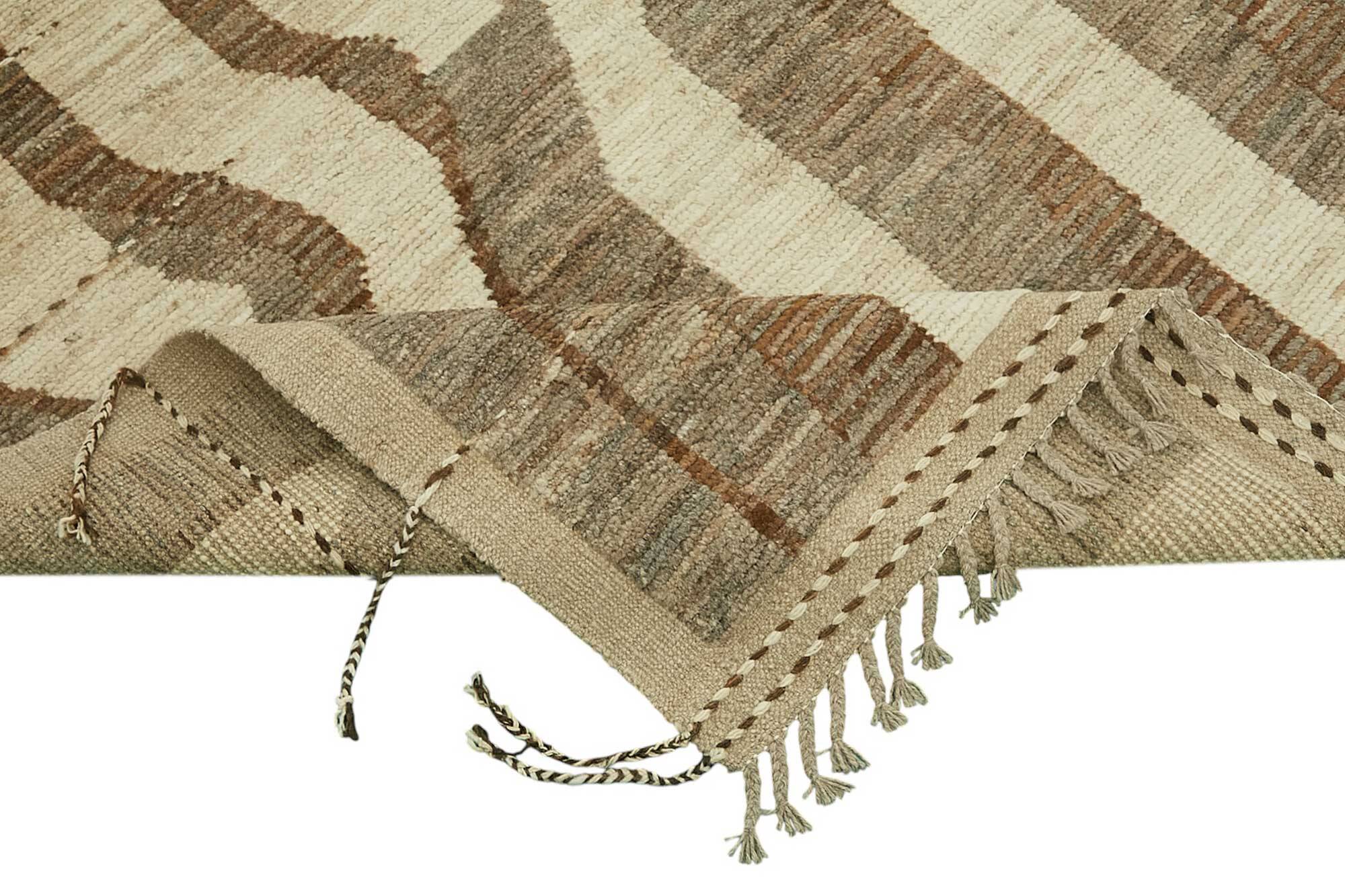 Handwoven Turkish Rustic 285 cm x 369 cm Beige Wool Carpet