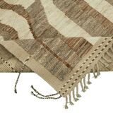 Handwoven Turkish Rustic 285 cm x 369 cm Beige Wool Carpet