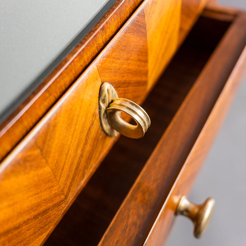 Wooden and brass art deco bedside table 1950