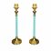2 x brass and blue steel table lamps from Kullmann / 1970s