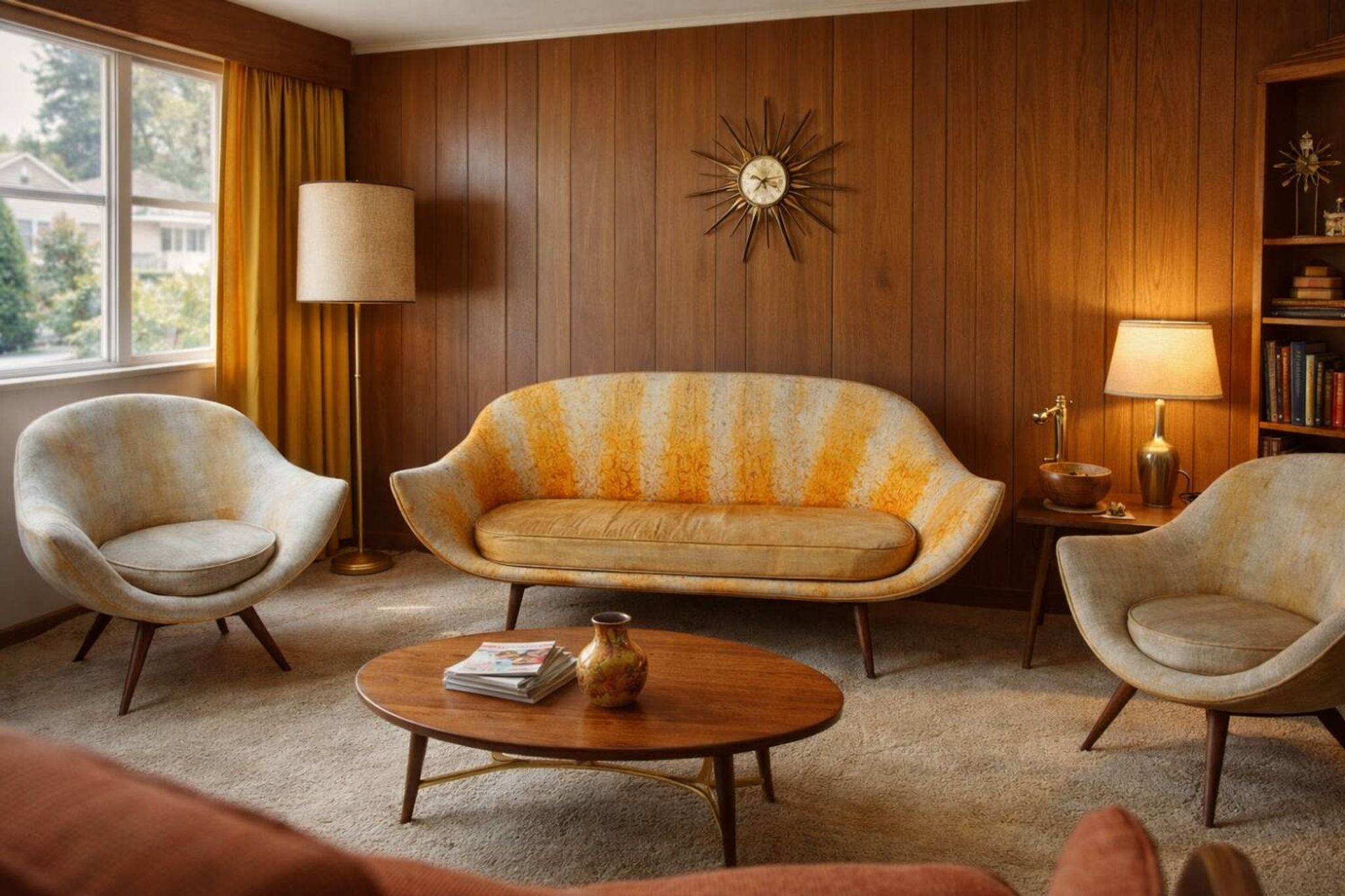 2 fauteuils œuf et canapé par Paged des années 50