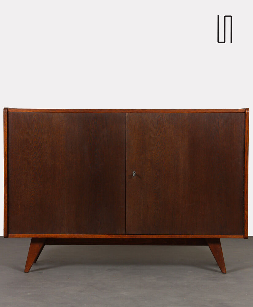 Vintage dark oak chest of drawers by Jiri Jiroutek, model U-450, 1960