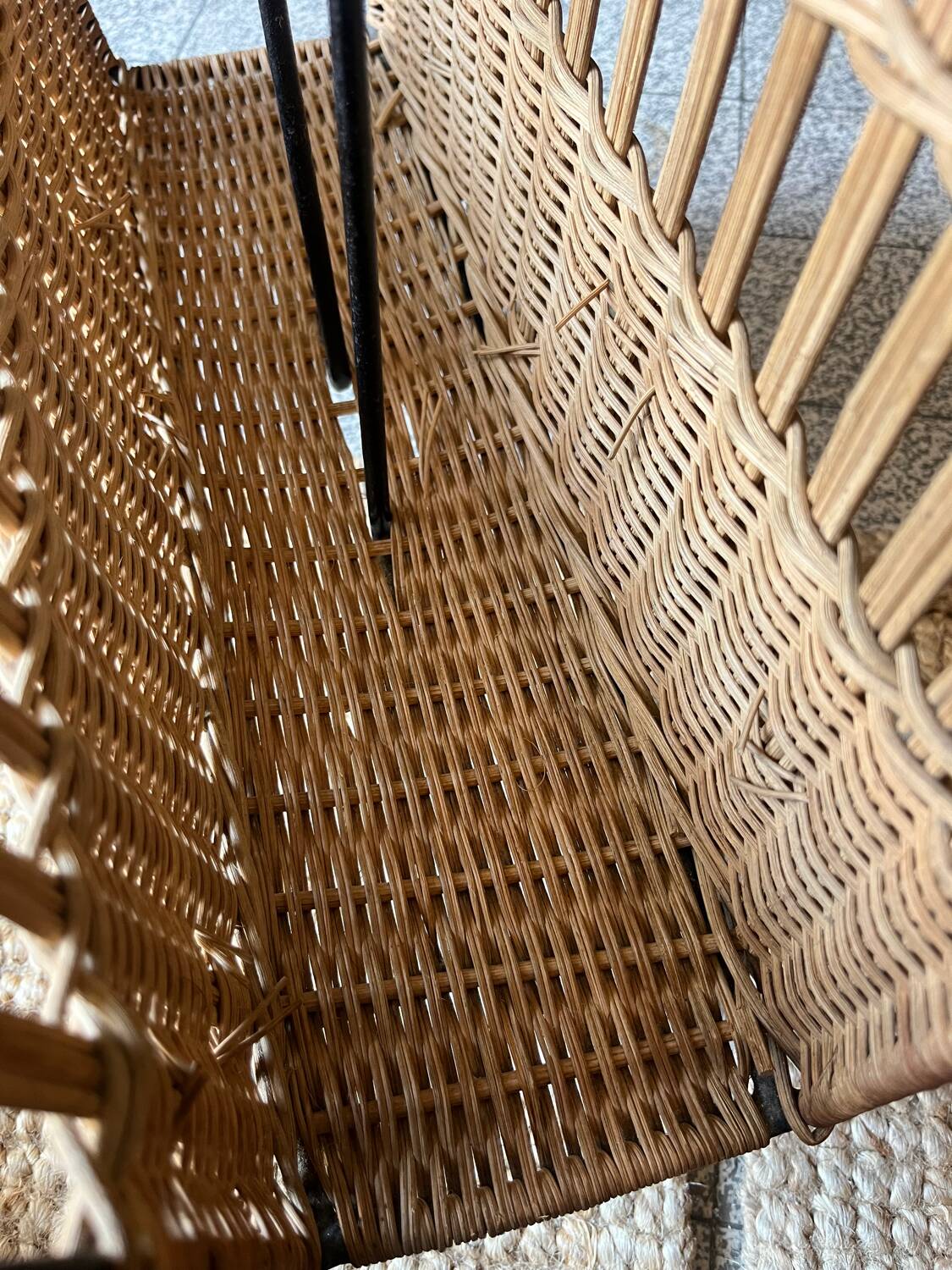 Rattan magazine rack