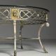 Empire style coffee table metal with glass top