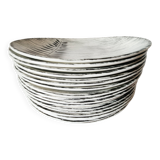 Vintage french 1960s salins tolede - toledo dinner plates black olive