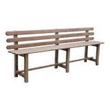 Large bench with solid wood backrest, 1930 Brittany