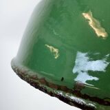 Industrial British Green Enamel Factory Pendant Lamp, 1960s