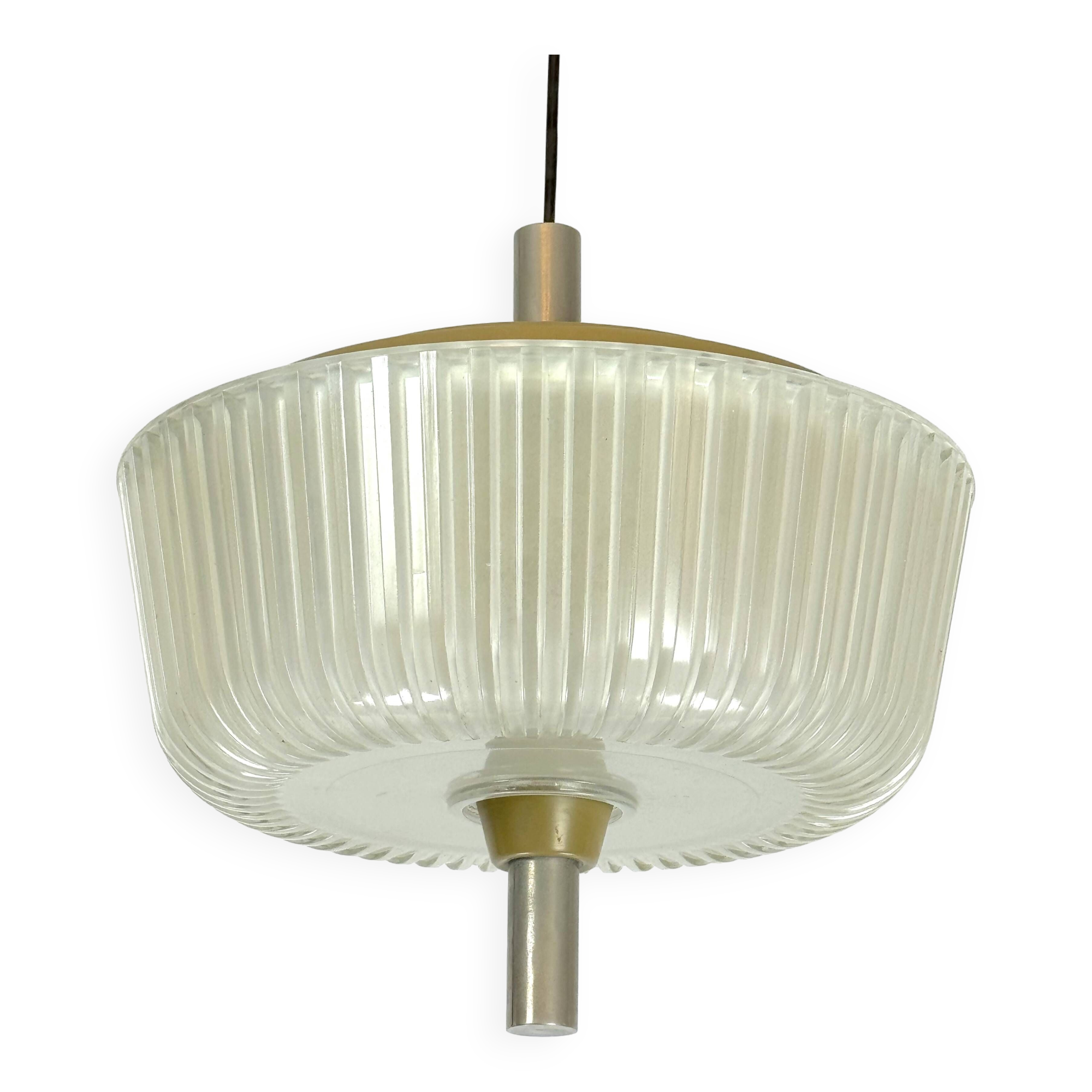 Seguso, Art Deco glass and metal chandelier from 40s