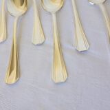 6 Christofle Art Deco Style Silver Plated Soup Spoons 2106255