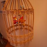 Vintage rattan pendant light from the 1950s and 60s