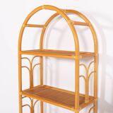 Armoire vintage en bambou et rotin, années 1980