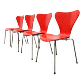 Model 3107 chairs by Arne Jacobsen for Fritz Hansen, Denmark, 1997, Set of 4