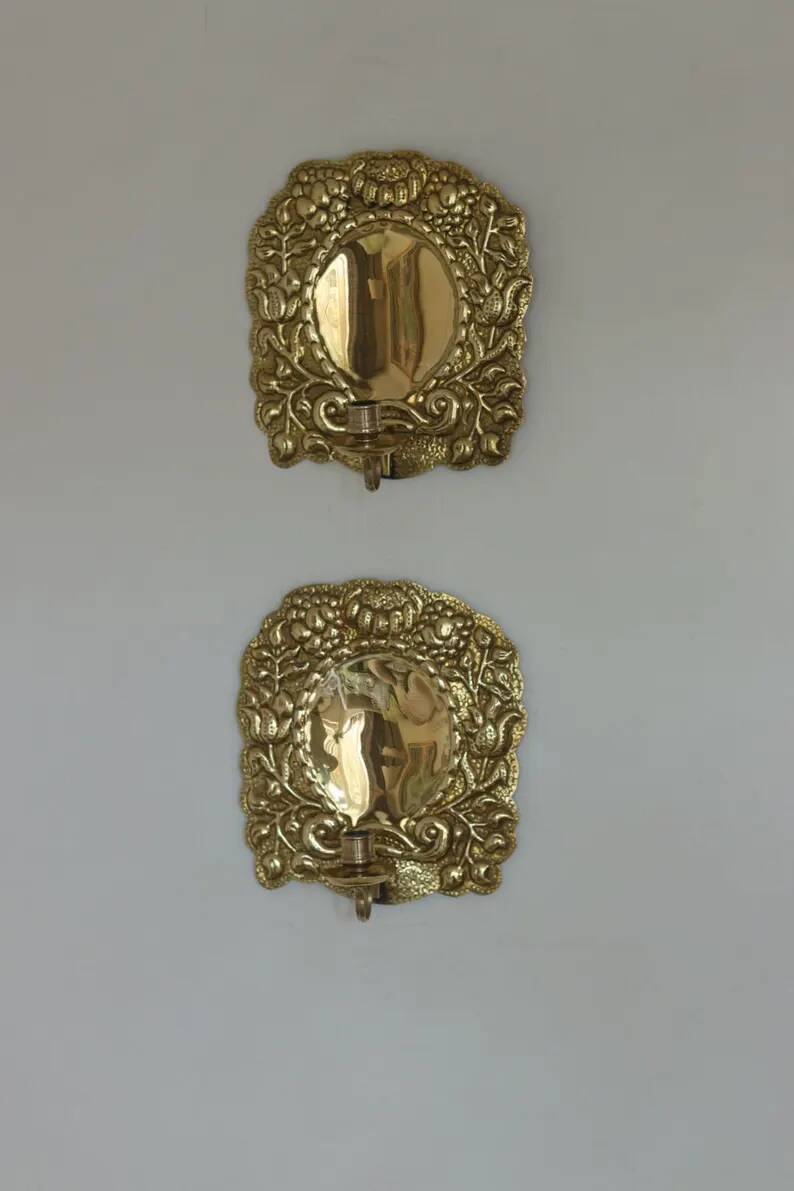 Pair of Mid-Century Swedish Brass Sconces