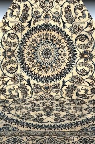 Persian Oriental Carpet NAÏN Wool and Silk: 3.20 X 2.10 Metres "Sardje Gallery"