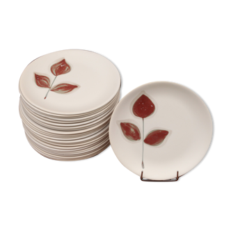 Lot d'assiettes plates Niderviller décor Hêtre