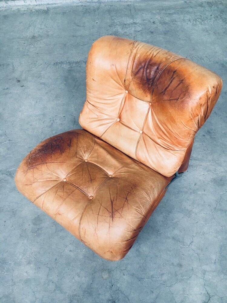 Mid-Century Modern Italian Leather Sectional Sofa by Ipe, Italy, 1970s, Set of 5