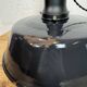 Industrial Black Enamel Factory Lamp with Porcelain Top, 1950s