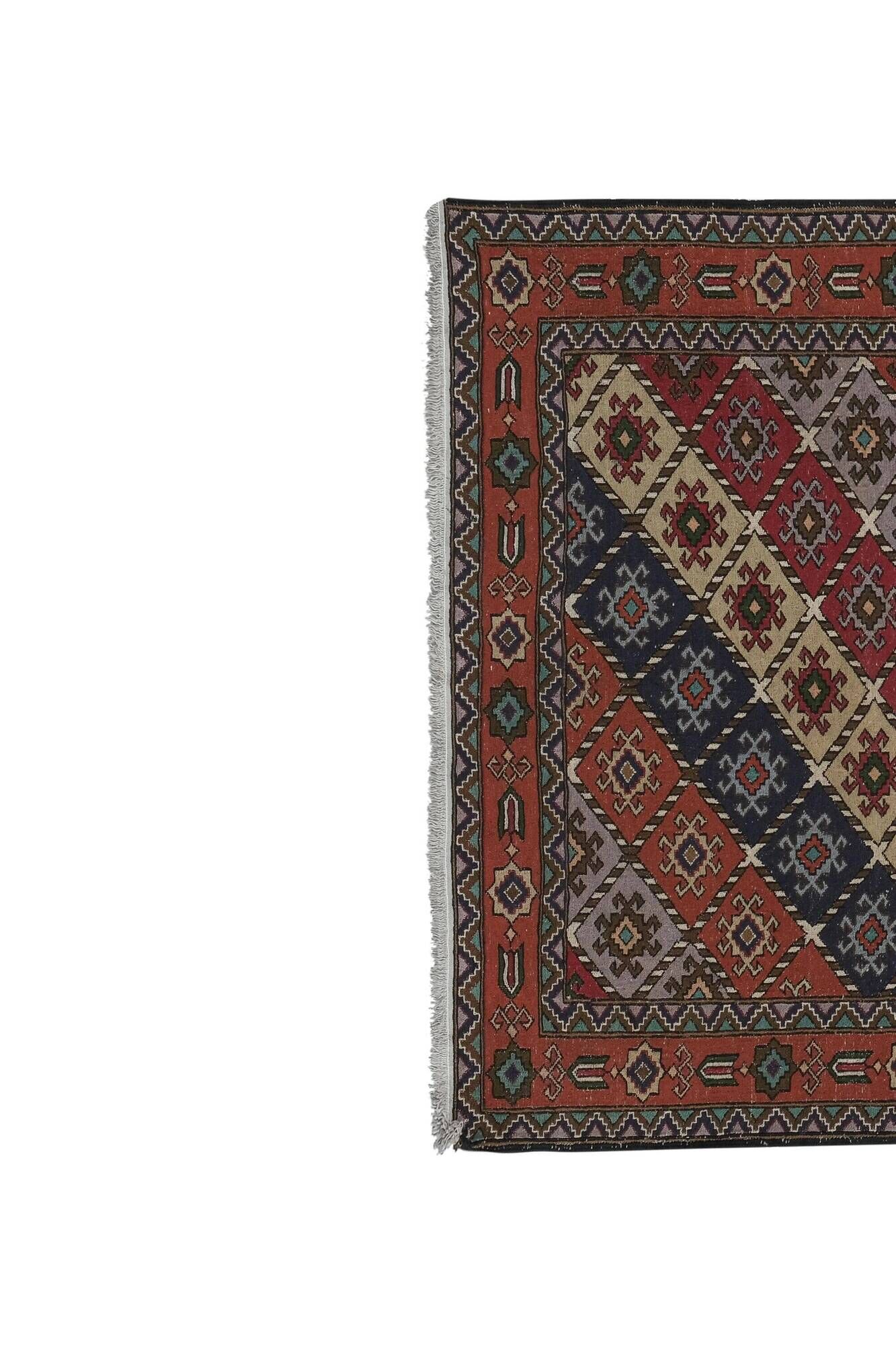 Vintage Turkish handmade rug 126x195 cm