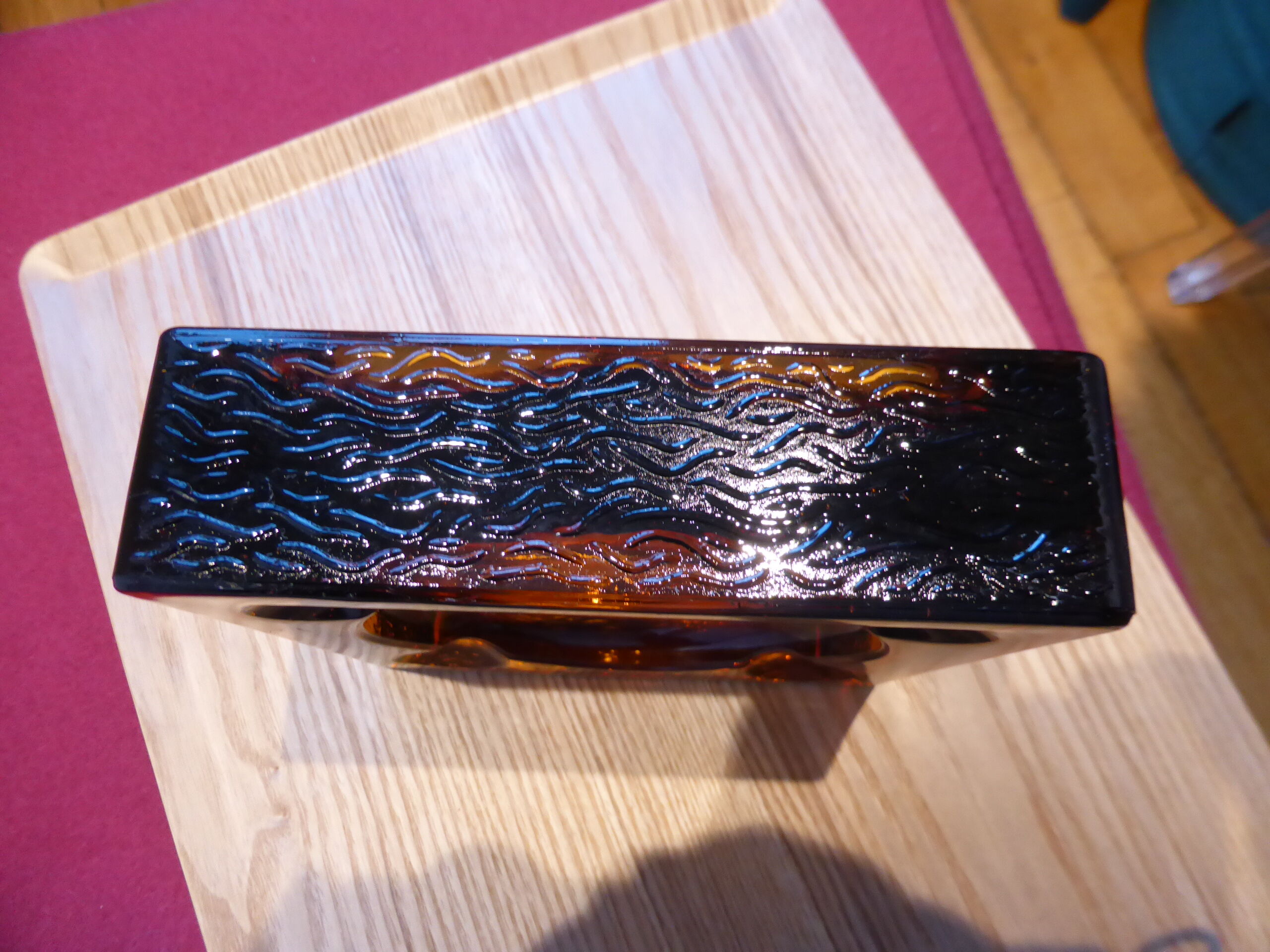 Square glass ashtray