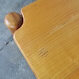 Square coffee table in solid blond wood 80s