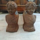 Pair of old cast iron chenets late 19th