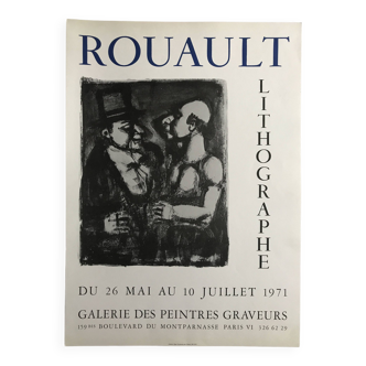 Lithographed poster by Georges ROUAULT, Rouault Lithographer / Galerie des Peintres-Graveurs, 1971