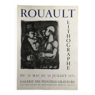 Lithographed poster by Georges ROUAULT, Rouault Lithographe / Galerie des Peintres-Graveurs, 1971