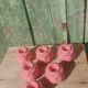 Rose button candle holders set of 6