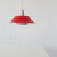 Metal hanging lamp red Mid Century Scandinavian design, pendant light