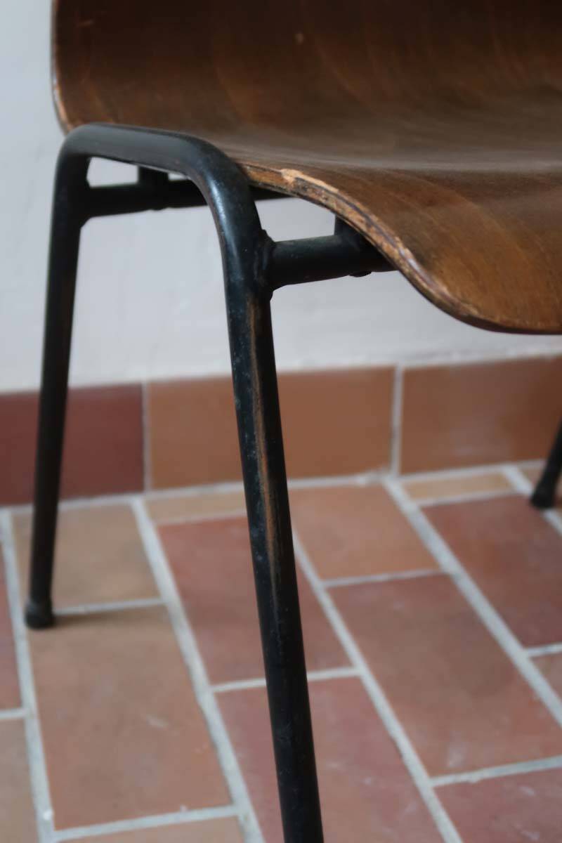 set of 10 vintage stackable chairs