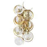 Golden brass and crystal wall light by Palwa, Germany, 1960s