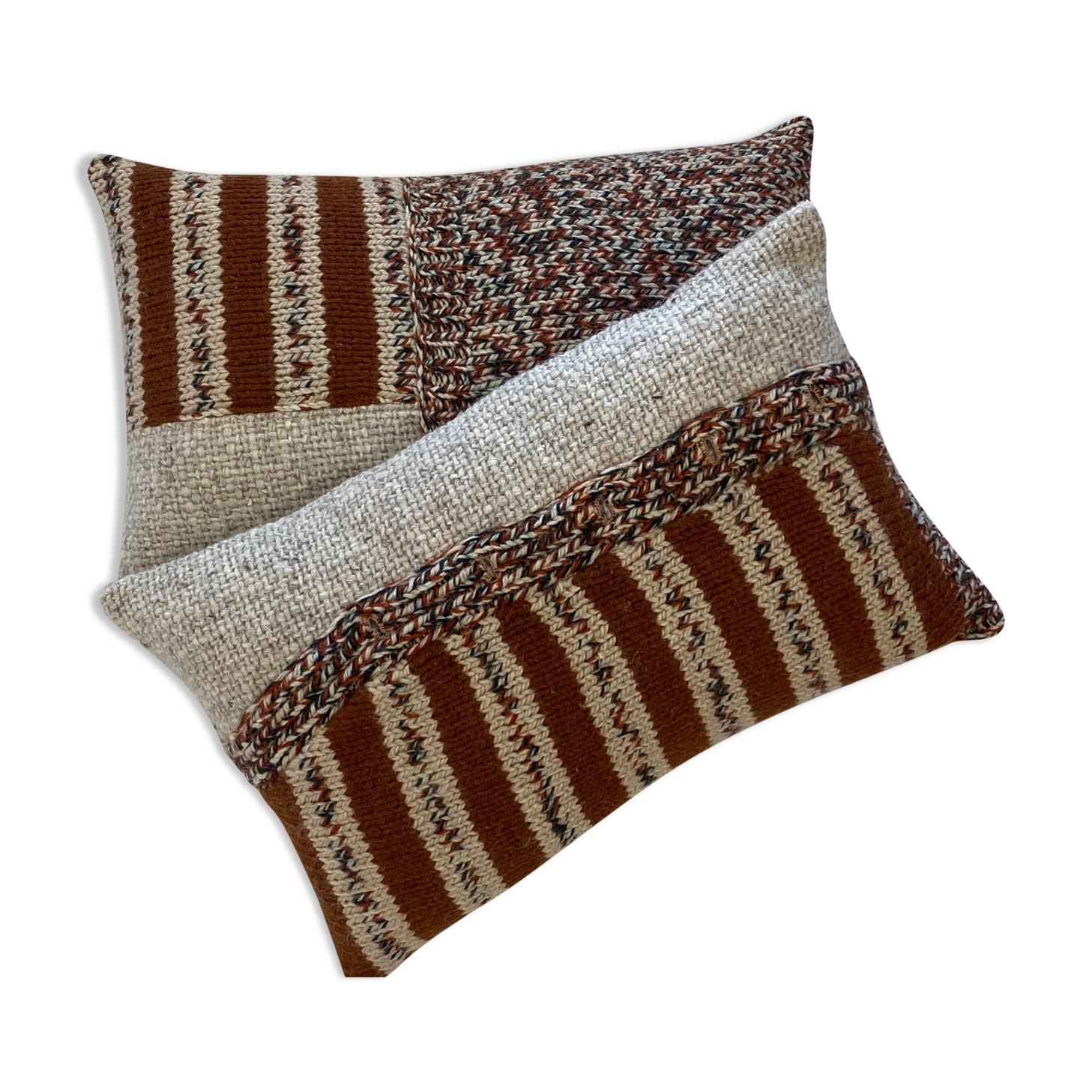 Lot de 2 coussins en tricot de laine