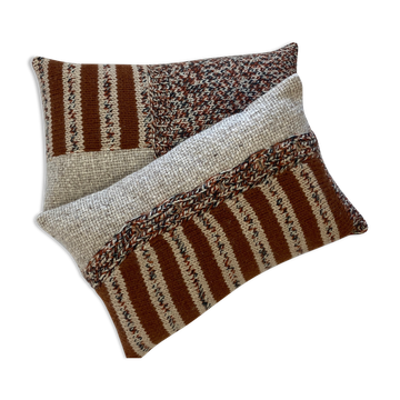 Lot de 2 coussins en tricot de laine