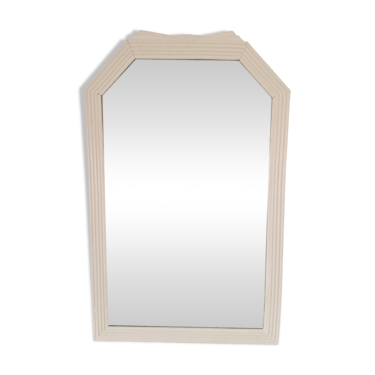 Beige bevelled and moulded mirror