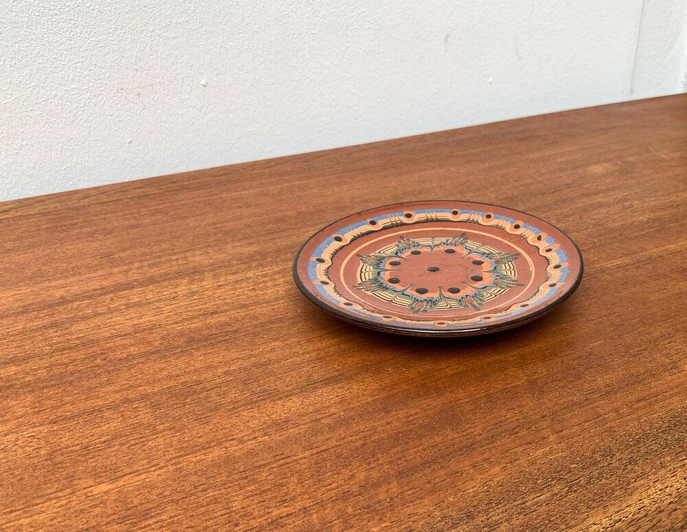 Vintage wall plate in hand-painted ceramic, 1970s