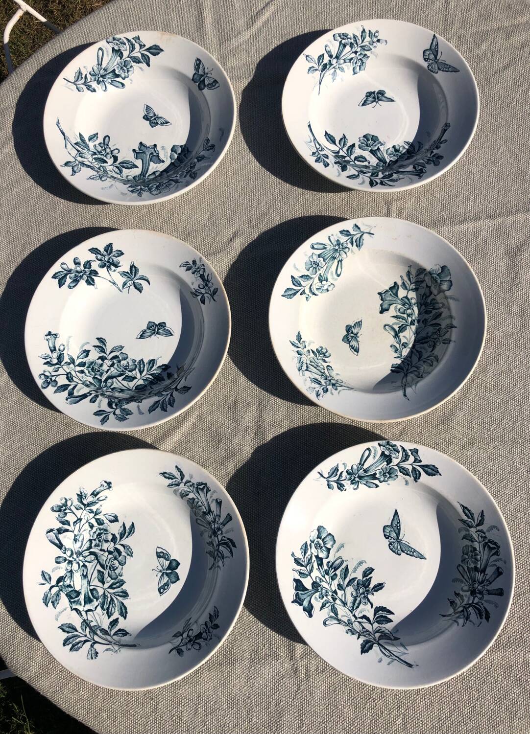 6 Badonviller soup plates Jasmin model